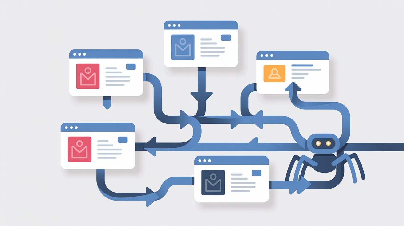 Internal linking example showing pages connected within the same website.